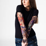 Damski T-shirt z tatuażem Sexy & Zombie Siren – motyw syreny zombie i syreny w stylu Ariel, widok z przodu