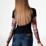 Damski T-shirt z tatuażem Sexy & Zombie Siren – motyw syreny zombie i syreny w stylu Ariel, widok z tyłu
