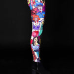 Close-up of the detailed zombie design on the Halloween leggings, ideal for a spooky Halloween look or as unique printed leggings.